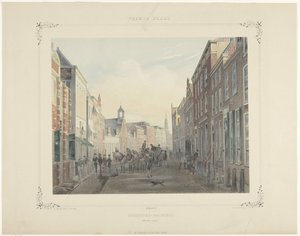 Studentersamfund ved Breedestraat i Leiden af Gerardus Johannes Bos