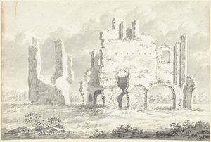 Ruinerne af klosteret Rijnsburg af Gerardus Johannes Verburgh