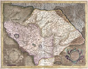 Ancona og Spoleto, Italien (gravering af Gerardus Mercator