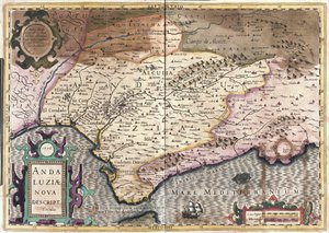 Andalusien, Spanien (gravering af Gerardus Mercator