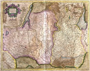 Brescia og Milano, Italien (gravering af Gerardus Mercator
