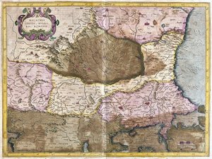 Bulgarien og Rumænien (gravering af Gerardus Mercator