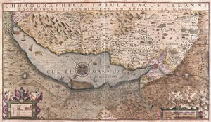 Geneva Lake, Schweiz (gravering af Gerardus Mercator