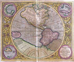 Nord- og Sydamerika og Ny Guinea af Gerardus Mercator