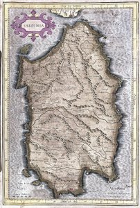 Sardinien, Italien (gravering af Gerardus Mercator