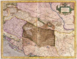 Sclavonia, Kroatien, Bosnien og Dalmatien (gravering af Gerardus Mercator
