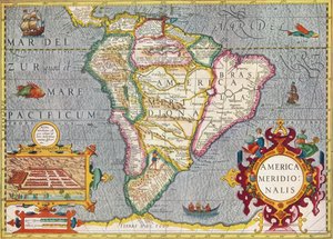 Sydamerika Amerika Meridionalis: fra Atlas of Gerardus Mercator, 1633, 1936