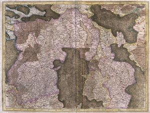 Unavngivet kort over Brabant: Belgien og Holland (gravering af Gerardus Mercator