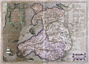 Wales, Storbritannien (gravering af Gerardus Mercator