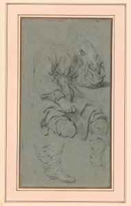 Studie af en siddende mand, for en figur i maleriet af profeten Elisha og den sunnimittiske kvinde på Karmelbjerget (Nationalmuseet, Warszawa inv. M.Ob.551 MNW) af Gerbrand van den Eeckhout