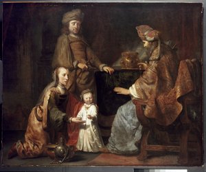 Spædbarnet Samuel bragt af Hannah til Eli, 1600-tallet