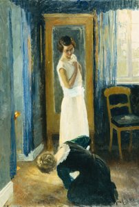 Aftensol og solrefleksioner (olie på lærred) af Gerda Roosval Kallstenius