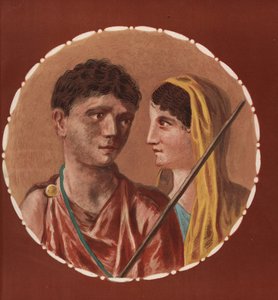 Muotokuva miehestä ja naisesta tuntemattomasta talosta Pompejissa. Victor Steegerin kromolitografia Geremia Discannon kuvituksesta Emile Presuhnista (1844-1878) Pompejin kauneimmat maalaukset, Leipzig