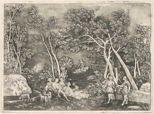 Nymfer i et landskab af Gerhard Janssen