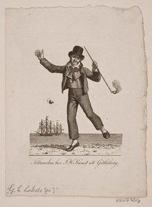 Dansende sømand med pibe af Gerhard Ludvig Lahde