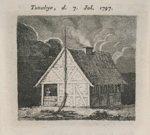 Hus med lynafleder af Gerhard Ludvig Lahde