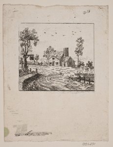 Landskab med kro af Gerhard Ludvig Lahde