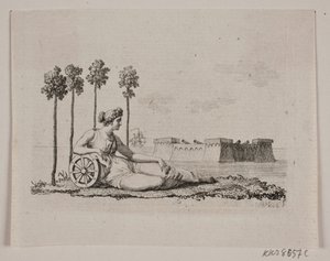 Liggende kvinde ved fort af Gerhard Ludvig Lahde