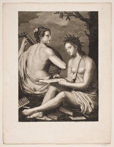 Terpsichore et Kalliope af Gerhard Ludvig Lahde