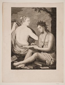 Terpsichore et Kalliope af Gerhard Ludvig Lahde