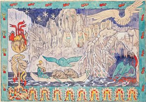 Kæmpens hule - Munthe, Gerhard (1849-1929) - 1892 - Akvarel, Gouache på papir - 78,5x112,9 - Nationalmuseet for kunst, Oslo