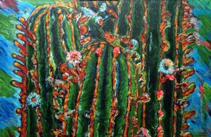 Blomstrende kaktus, 2013 (olie på lærred)