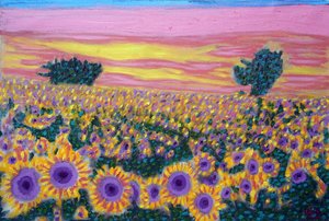 Sunflower Field, 2024 (olie på lærred) af Gerhardt Isringhaus