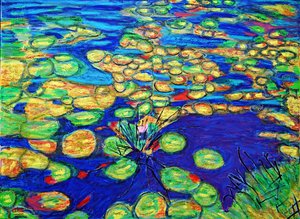 Water Lily, 2019, olie på lærred af Gerhardt Isringhaus