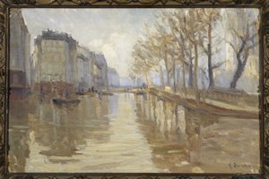 Quai Montebello (1910 oversvømmelser) af Germain Eugene Bonneton