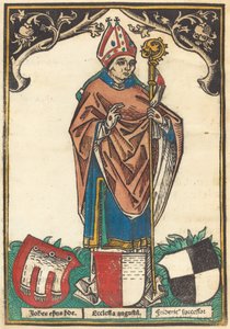 Biskop af Augsburg med tre våbenskjolde af German 15th Century