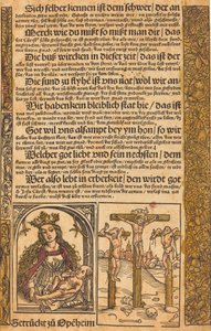 Bredside med to scener fra Kristi liv og groteske grænser af German 15th Century