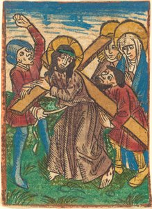 Kristus der bærer korset af German 15th Century