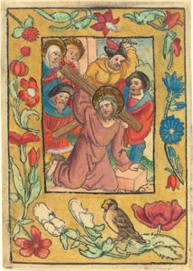 Kristus der bærer korset af German 15th Century