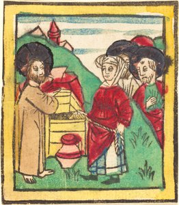 Kristus og Samarias kvinde af German 15th Century