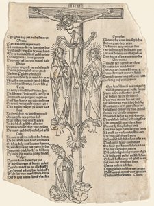 Kristus på korset med pave Pius II af German 15th Century