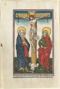 Kristus på korset med Jomfruen og Sankt Johannes af German 15th Century