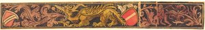 Grotesk Strip med Drage, Skjolde og Vilde Mænd af German 15th Century