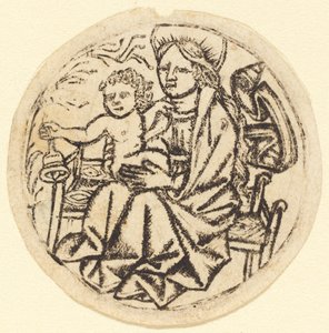 Madonna og barn med en klokke af German 15th Century