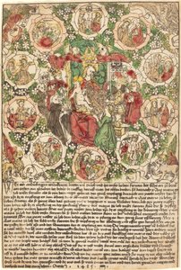 Madonna med rosenkransen af German 15th Century
