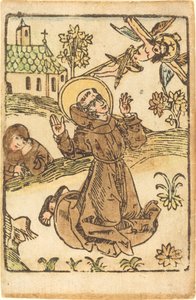 Saint Francis modtager Stigmata af German 15th Century