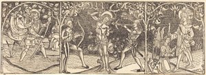 De hellige Christopher, Sebastian og Roche af German 15th Century