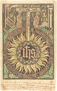 Den hellige monografi med korsfæstelses- og lidenskabssymbolerne [recto] af German 15th Century
