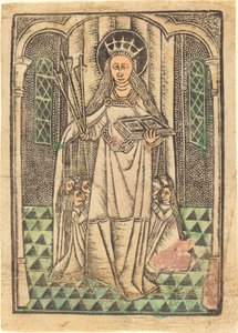 Sankt Ursula som beskytter af German 15th Century or Master of the Protective Saints of Cologne