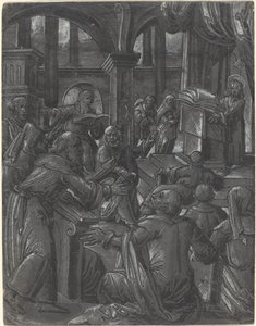 Kristus strides med lægerne af German 16th Century