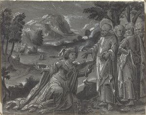 Kristus og ægteskabsbruden [recto] af German 16th Century
