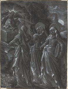 De tre kvinder ved graven [recto] af German 16th Century