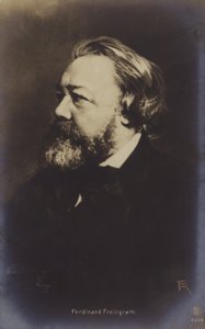 Ferdinand Freiligrath (1810-1876), tysk digter (s/h-foto) af German Photographer