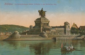 Monument for kejser Wilhelm I, Koblenz. Postkort sendt i 1913. af German Photographer