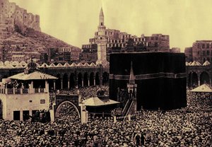 Pilgrimme ved Kaaba, illustration fra 