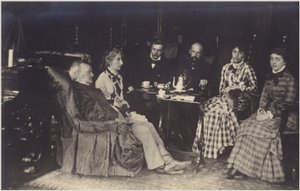 Portræt af Richard Wagner med venner og familie (s/h-foto) af German Photographer